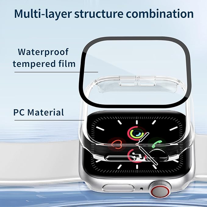 Waterproof Case for Apple Watch Series 10 Series 11 46mm Built-in Tempered Glass Screen Protector,[Slim Guard PC Bumper] [Touch Sensitive] Full Protective Face Cover Compatible iWatch Accessories - Image 7