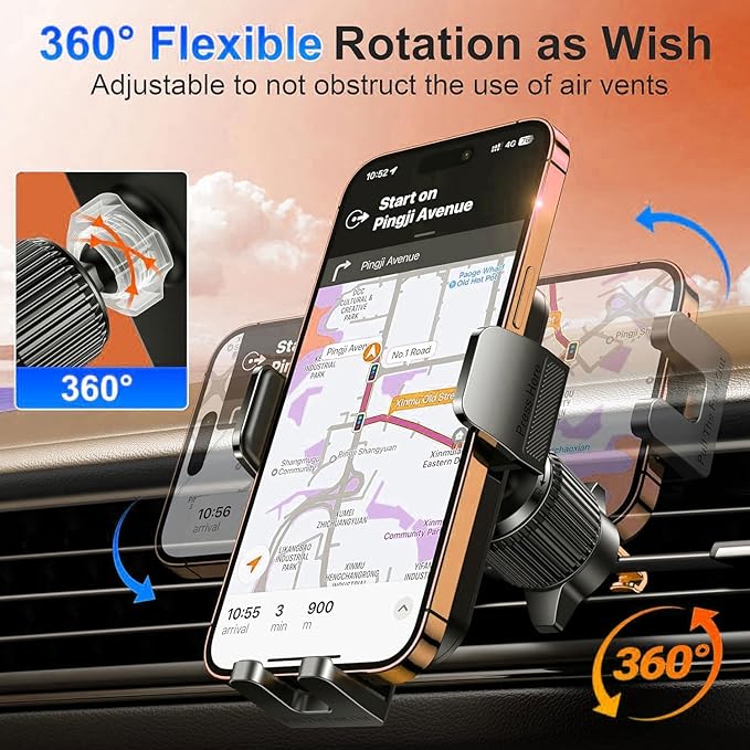 Qifutan Cell Phone Holder [Never Fall Upgrade Clip] Phone Holder Car Automobile Air Vent Hands Free for Car Fit Car Phone Holder Mount for All for iPhone Android Smartphone - Image 5