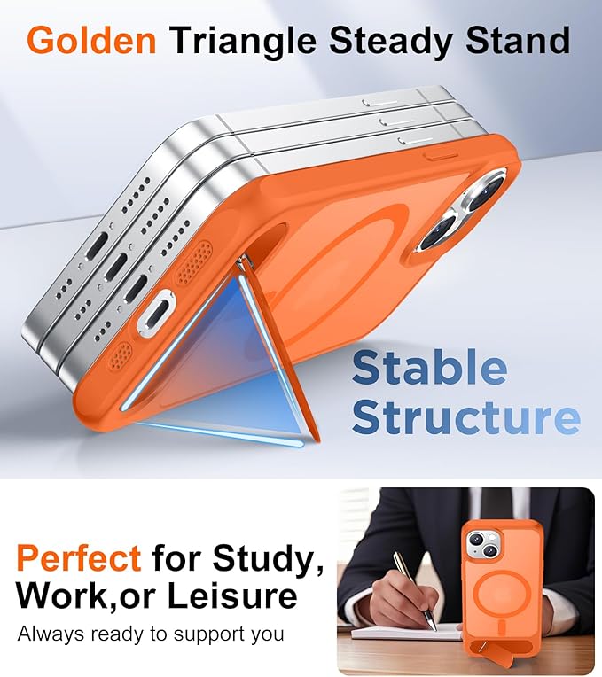 Temdan Magnetic Compatible with iPhone 15 Plus Case & iPhone 14 Plus Case, [Built-in Invisible Kickstand][Compatible with MagSafe][Military Grade Shockproof] Slim Translucent Matte Phone Case 6.7" - Image 4
