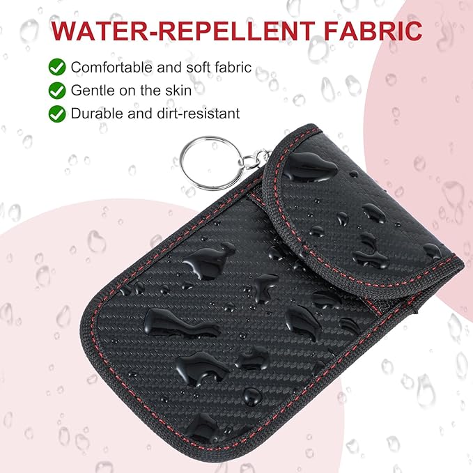 2 Pack Faraday Bags Key Fob Protector, 3.15'' X 5.0'' Faraday Cage Protector, Car RFID Signal Blocking Key Fob Protector, Carbon Fiber Security Anti-Theft Car Key Pouch, Anti-Hacking Case Blocker - Image 6