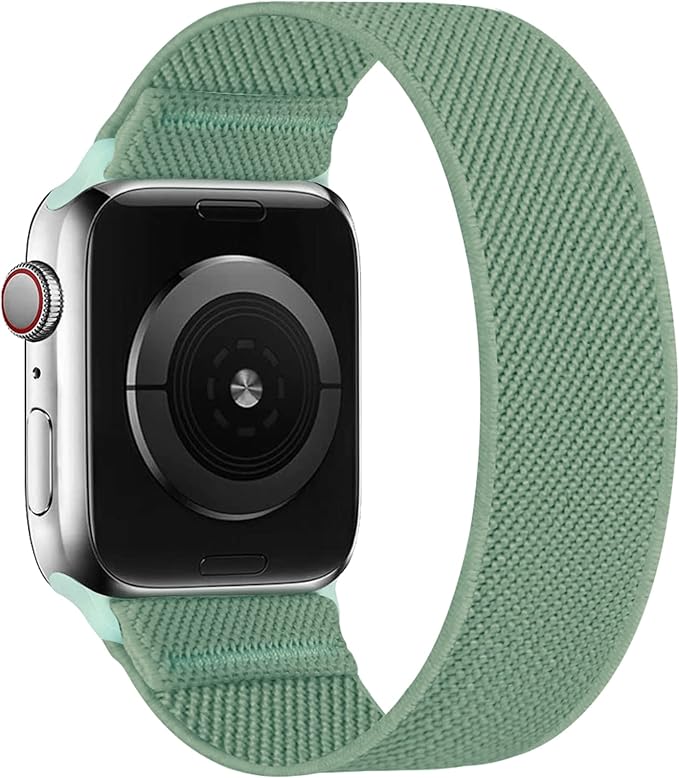 Stretchy Nylon Solo Loop Bands Compatible with Apple Watch 38mm 40mm 41mm 42mm 44mm 45mm 46mm 49mm Ultra 2 iWatch Series 11 10 9 8 7 SE 6 5 4 3 2 1 Strap,Sport Elastic Braided Women Men by ENJINER