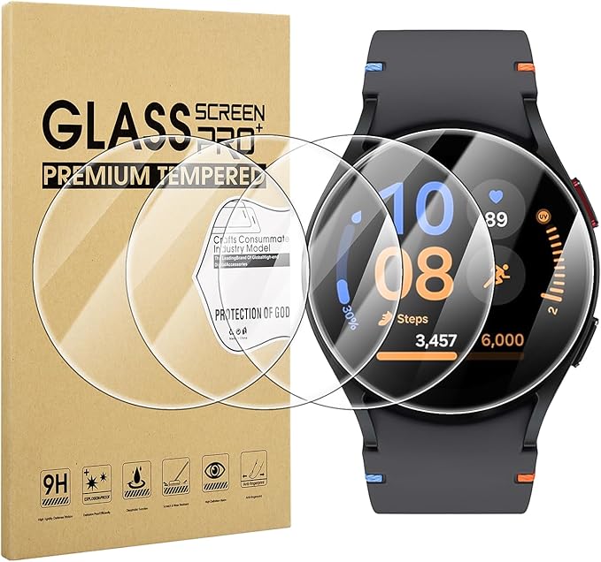 Suoman 4-Pack for Samsung Galaxy Watch FE 40mm Tempered Glass Screen Protector,[Anti-Scratch] 9H Hardness protective film ﻿ by Suoman