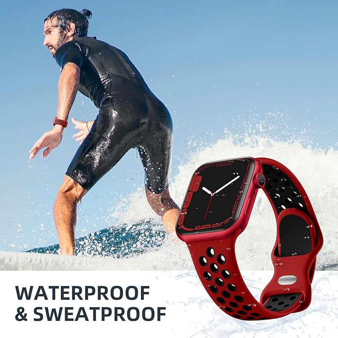 Lerobo 5 Pack Sport Band Compatible for Apple Watch Band 46mm 44mm 45mm 49mm 42mm 41mm 40mm 38mm Men Women, Breathable Silicone Strap for iWatch Series 11 10 9 8 7 6 5 4 3 2 SE 3 2nd Gen Ultra 3 2 1 - Image 4