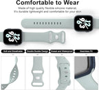 Sport Band Compatible with Apple Watch 38mm 40mm 41mm 42mm 44mm 45mm 46mm 49mm, Replacement Soft Silicone Strap Wristbands for iWatch Series 11/10/9/8/7/6/5/4/3/2/1 Ultra SE Women Men, Succulent - Image 3