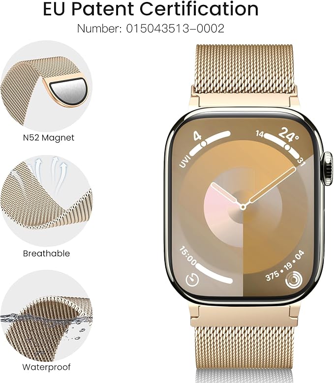 Original Metal Milanese Loop Compatible with Apple Watch Band 38mm 40mm 41mm 42mm 44mm 45mm 49mm for Women Men, Magnetic Stainless Steel for iWatch Se Ultra Series 11 10 9 8 7 6 5 4 3 2 1 - Image 3