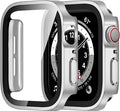 Amizee 2 Pack Compatible with Apple Watch Case SE 3/2/1 Series 6/5/4 44mm with Built-in Screen Protector, Ultra-Thin Hard PC Straight Edge Anti-Scratch Protective Cover for iWatch (Matte Silver) by Amizee