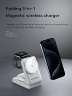 2026 Upgraded 3-in-1 Wireless Charger for iPhone,Travel Magnetic Charger Stand Nightlight Foldable Wireless Charging Station Compatible with Magsafe Charger&iPhone 17/16/15/14/13,Apple Watch&AirPods - Image 7
