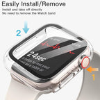 JETech Case with Screen Protector for Apple Watch Series 9 8 7 41mm, Overall Protective Cover, Built-in Tempered Glass Film High Sensitivity, 2 Pack (Clear) - Image 4