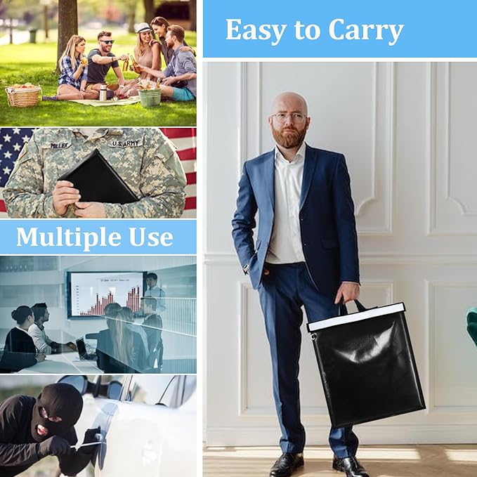5 Pack Faraday Bags, Extra Large Faraday Bag for Laptops & Tablets & Radio & Car Keys, Waterproof & Fireproof Faraday Cage with Reflective Strip, Anti-Theft Faraday Key Fob Protector - Image 3
