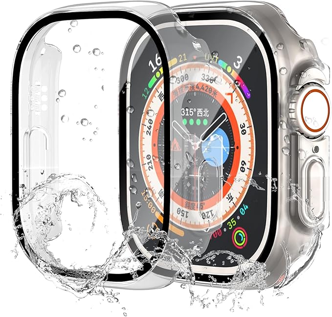 Waterproof Case for Apple Watch Ultra/Ultra 2 & 3 49mm,Built-in Tempered Glass Screen Protector,[Slim Guard PC Bumper] [Touch Sensitive] Full Protective Face Cover Compatible iWatch Accessories by idudu