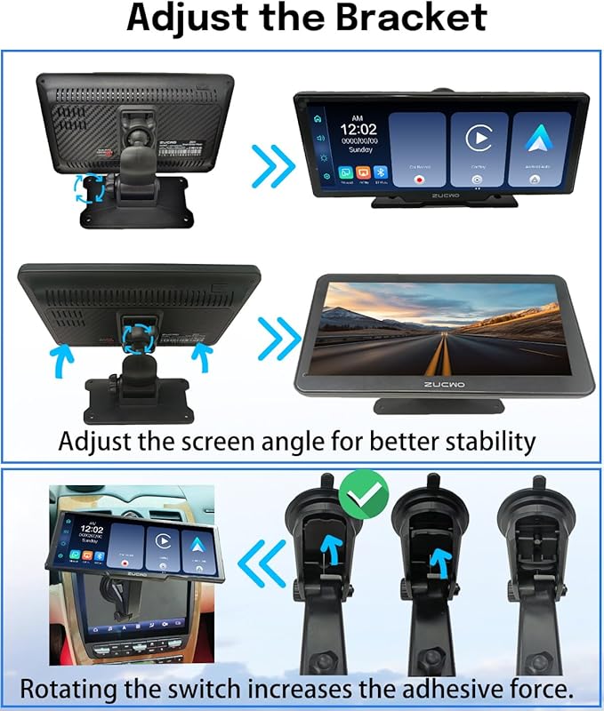 11.26 Inch Wireless CarPlay Screen for Car, Apple CarPlay & Android Auto Touch Screen for Car, Bluetooth, BT Music, Navigation, Car Record for Vehicles (Black) - Image 2