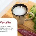 Zyliss Handheld Electric Milk Frother Wand - Versatile Drink Mixer - Frother for Coffee, Cappuccinos, Lattes or Shakes for Perfect Foam, Hot or Cold - Red - Image 5