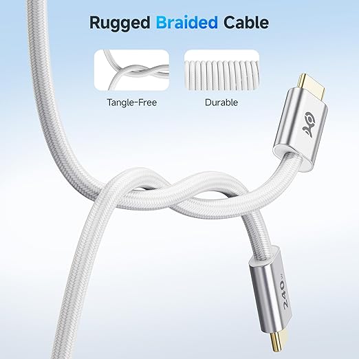 Cable Matters 2-Pack 240W USB C Fast Charging Cable - 3ft, USBC to USBC Cable, No Video, 240W Fast Charging Cord Type C Works with iPhone 15/16, iPad Pro, Macbooks, Surface Pro, White - Image 3