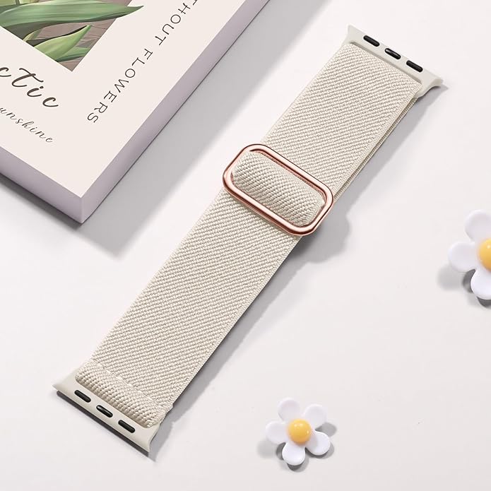 Charlam Stretchy Bands Compatible with Apple Watch Band 40mm 41mm 42mm 38mm 44mm 45mm 46mm 49mm Women Men, Soft Fashion Nylon Braided Elastic Strap for iWatch Series 10 SE 9 8 7 6 5 4 3 2 1 Ultra 2 - Image 5