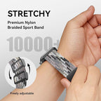Braided Stretchy Band Compatible with Apple Watch Band 38mm 40mm 41mm 42mm 44mm 45mm 46mm 49mm Women Men, Adjustable Nylon Elastic Magnetic Clasp Strap for iWatch Series 10 9 8 7 6 5 4 3 2 1 SE Ultra - Image 3