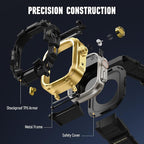 BXUXOHS Rugged Case and Band for Apple Watch 44mm Men, Compatible with Apple Watch SE 3/SE 2nd Generation/SE/Series 6/5/4, Military Grade Shockproof Bumper Cover,Tactical Band Case for iWatch 6/5/4/SE - Image 5
