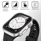 Amizee 2 Pack Compatible with Apple Watch Series 9 8 7 45mm Case with Built-in Screen Protector, Ultra-Thin Hard PC Straight Edge Anti-Scratch Protective Cover for iWatch (Matte Silver) - Image 6