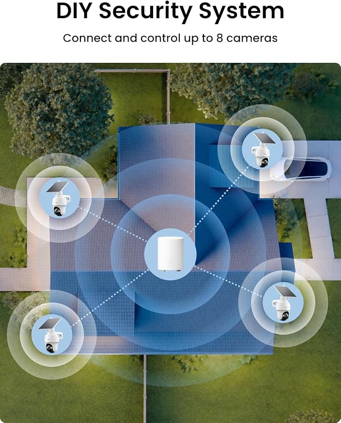 REOLINK 5MP Solar Security Cameras Wireless Outdoor, 360° Pan Tilt Auto-Tracking, Smart AI Detection, Up to 1TB Local Storage, 2.4/5GHz Dual-Band WiFi, Home Hub Mini with 2X Argus PT + Solar Panel - Image 7