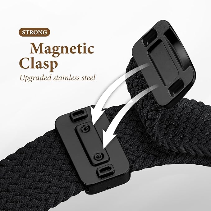 Braided Stretchy Bands with Magnetic Clasp Compatible for Apple Watch Band 38mm 40mm 41mm 42mm 44mm 45mm 46mm 49mm Women Men, Nylon Sport Solo Loop for iWatch Series 11 10 9 8 7 6 5 4 3 Ultra 3 2 1 SE - Image 3