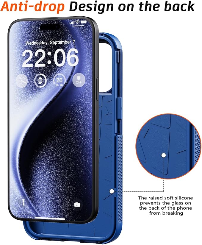 Diverbox for iPhone 15 pro max case - [Compatible with MagSafe] [with Screen Protector ] [Shockproof] [Dropproof] Heavy Duty Protection Phone Case for iPhone 15 pro max (Blue) - Image 7