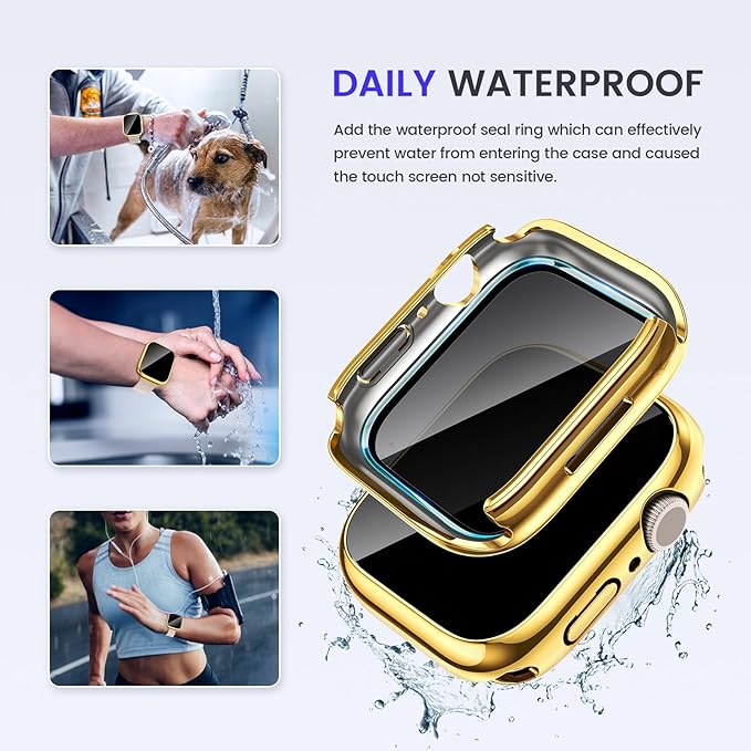 Goton Privacy Waterproof Case Compatible for Apple Watch Screen Protector 44mm Series 6/5/4, SE 3/2/1, Anti Spy Face Cover Back Bumper for iWatch Accessories - Image 3