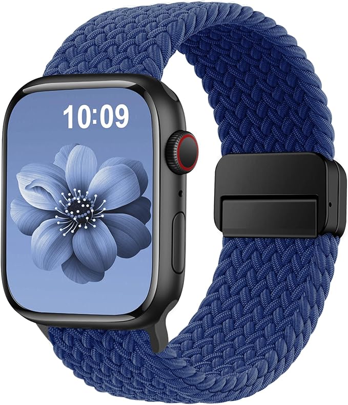 Braided Stretchy Band Compatible with Apple Watch Bands 38mm 40mm 41mm 42mm 46mm 44mm 45mm 49mm for Women Men, Nylon Sport Strap Solo Loop for iWatch bands Series SE 11 10 9 8 7 6 5 4 3 Ultra 3 2 1 by SuperNaNa