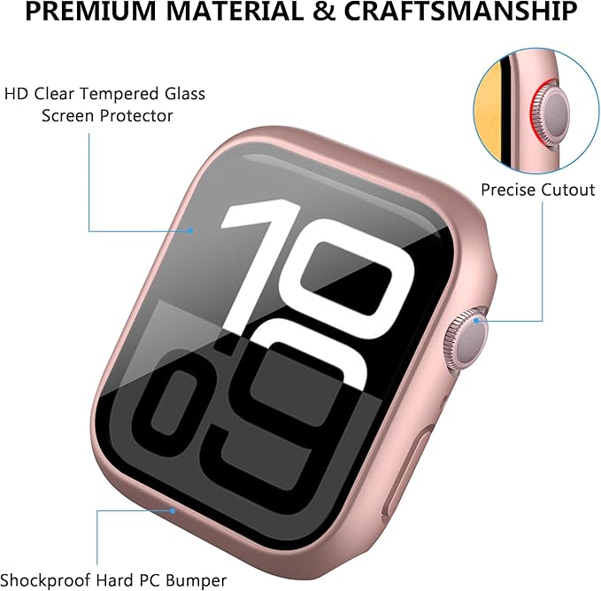 20 Pack Case for Apple Watch Series 9/8/7 41mm with Tempered Glass Screen Protector, Shockproof Hard PC Protective Cover, All-around Bumper Compatible with iWatch S9 S8 S7 41mm - Image 2