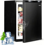 COSTWAY 2.1 Cu.Ft Small Freezer, Compact Upright Mini Freezer w/Reversible Single Door, 7 Adjustable Thermostat, Low Noise, 2 Removable Shelves for Bedroom, Office, Dorm, Apartment (Black) by COSTWAY