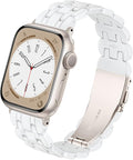 Lightweight Resin Band For Apple Watch Series 11 10 9 8 7 6 5 4 3 2 1 SE 3 2 Ultra 3 2, Fashion Adjustable Replacement Strap for iWatch Bands 38mm 40mm 41mm 42mm 44mm 45mm 46mm 49mm for Women Men by Pleixiu
