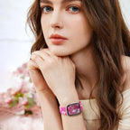 Witzon Floral Band Compatible with Apple Watch Bands For Women 40mm 41mm 38mm 42mm 44mm 45mm 46mm 49mm, Engraved Cute Flower Silicone Dressy Strap for iWatch Series 11 10 9 8 7 6 5 4 3 2 SE Ultra - Image 5