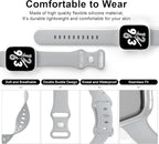Sport Band Compatible with Apple Watch 38mm 40mm 41mm 42mm 44mm 45mm 46mm 49mm, Replacement Soft Silicone Strap Wristbands for iWatch Series 11/10/9/8/7/6/5/4/3/2/1 Ultra SE Women Men, Gray - Image 3