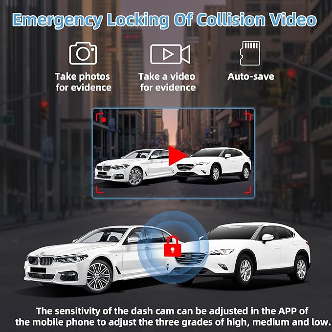 OEM Look Dash Cam, Full HD Car DVR Camera, Car Video Recorder Dash Camera for BMW 1 3 5 Series X1 X3 X5 WiFi & APP, Loop Recording, G-Sensor, Night Vision WDR Front 2K with Acc Cable Without SD Card - Image 5