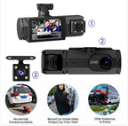 Three-Lens Driving Recorder, Triple-View Dashcam for Full Protection, Full View Car Dashcam System, 1080p Video Recording Wireless Dash Cams, 3 Channel Dash Cam for Cars (Recorder) - Image 5