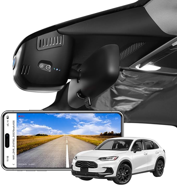 mangoal 4K Dash Cam Custom fit for Honda HRV Gen3 RU 2023-2026(Model B), Integrated OEM Look, UHD 2160P Video, WiFi & App, GPS, 64GB Card by MANGOAL-OEMStyleAutomotiveElectronics