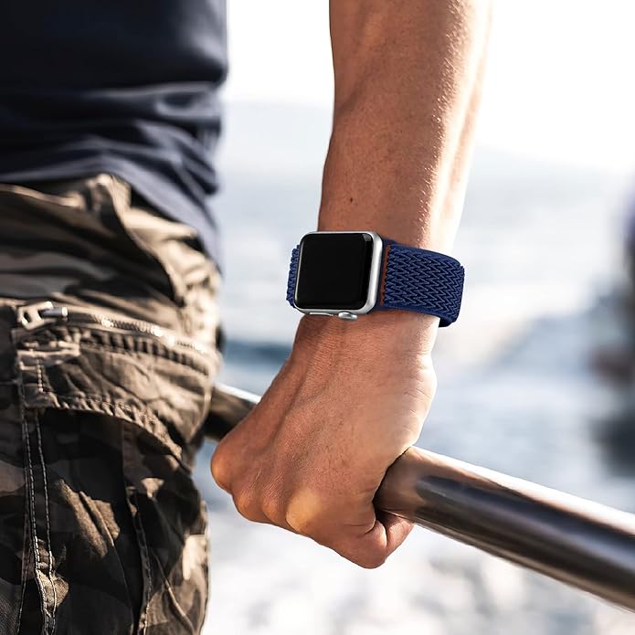 Lerobo Nylon Stretchy Solo Loop Watch Band, Compatible with Apple Watch Series 11-1, SE/Ultra 3 2 1 38/40/41/42/44/45mm/46mm/49mm, Adjustable Replacement Strap for Women Men - Image 6