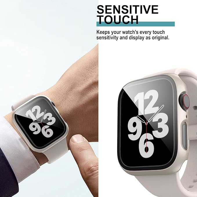 6 Pack Case for Apple Watch SE 3 (2025)/SE 2/SE/Series 6/5/4 44mm with Tempered Glass Screen Protector, Hard PC Ultra-Thin Scratch Resistant Protective Cover for iWatch 44mm Accessories - Image 2