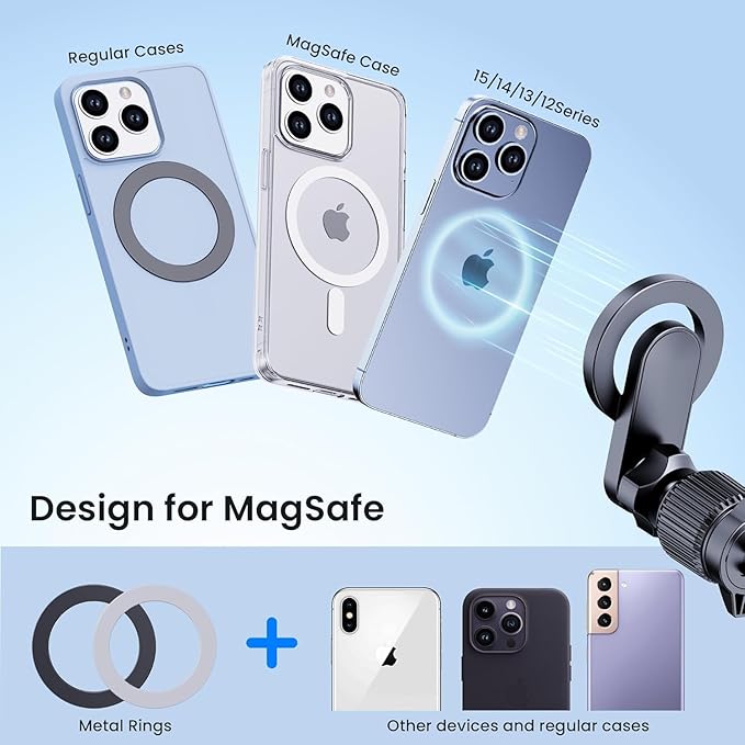 Qifutan for MagSafe Car Mount Cell Phone Holder for Car Phone Mount Air Vent Car Phone Holder Phone Car Holder Compatible with All Phone Android Smartphone - Image 2