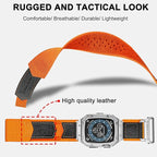 BAITEYOU Band with Case Compatible with Apple Watch Band Series 6 5 4 SE 3 2 1 44mm 42mm, Nylon Strap with Stainless Steel Metal Rugged Case Cover for iwatch Bands for Men - Image 5