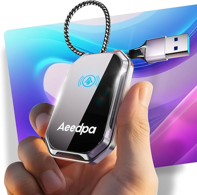 Android auto Wireless Adapter - 5GHz WiFi Plug & Play Dongle for Factory Wired Cars, Instant Connection for Android 10+, Auto-Links in 10s, Wide Compatible with Cars/Trucks 2015+ by Aeedpa