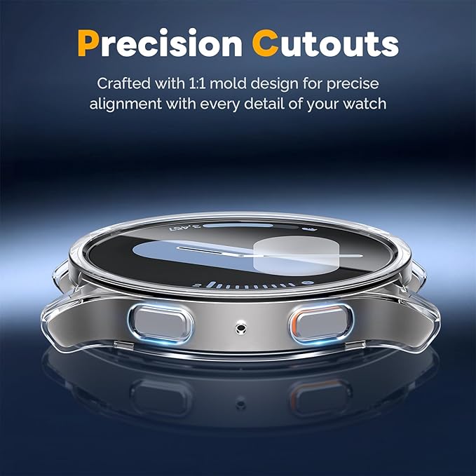 Misxi [2+2 Pack] Case Hard PC Bumper + Tempered Glass Screen Protector [with Auto Alignment Tool Kit] for Samsung Galaxy Watch 5 Galaxy Watch 4 40mm, Easy Installation Anti-Scratch Cover, Transparent - Image 4