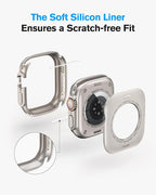 amBand Metal Case Screen Protector for Apple Watch Ultra 3/Ultra 2/Ultra 49mm, W3 Rugged Bumper Thin Frame with 9H Tempered Glass Film & Back Cover, [Waterproof] [Band Compatible], Natural Titanium - Image 7