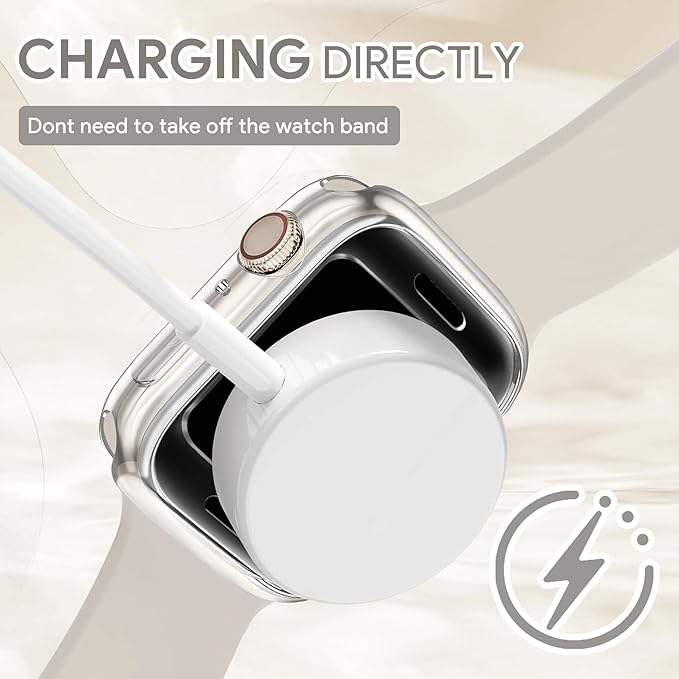 JR.DM 42mm Soft Flexible TPU Case Compatible for Apple Watch Series 3/2/1 Touchable Screen Lightweight Anti-Scratch All-Around Protector Thin Guard Shockproof Cover Shiny Bumper for iWatch, Clear - Image 4