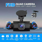 4 Channel FHD Dash Cam Front and Rear Inside, 4 Way Car Camera with Night Vision,Parking Mode,1080P Full HD Recording, Wide Angle Driving&Security Monitor for Auto,Truck,Taxi (1 Set) - Image 7