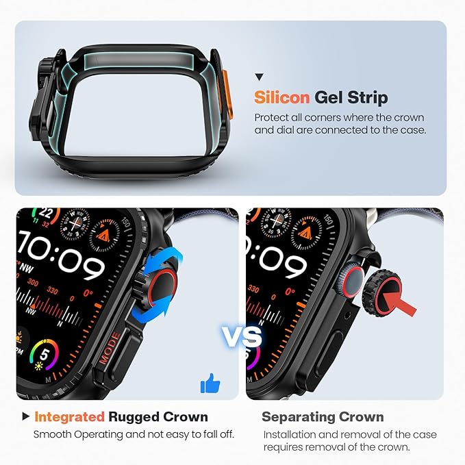 Goton Aluminum Alloy Case for Apple Watch SE 3/2/1，Series 6/5/4 44mm, Ultra-Style Metal Bumper Protector with Ceramic Back, Shockproof Cover for Business & Daily Use - Image 5