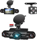 4 Channel Dash Cam 360° View, TOPGOOSE 2K Front and Rear Inside, Left Right Dash Camera for Cars, 8 IR Lamps Night Vision, 5G WiFi & APP Control, G-Sensor, Parking Mode, with a Free 64GB SD Card by TOPGOOSE