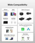 Belkin USB C to USB C Cable, 3.3ft, 240W - Type C Charger, iPhone Charger Cord, Soft, Braided, Flexible for iPhone 17, Galaxy S25, Pixel 9, MacBook, Chromebook, iPad Pro, Switch Steam Deck – White - Image 6