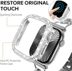 KADES Bling Case Compatible for Apple Watch Series 11/10 42mm, Sparkly Full Diamond Protective PC Bumper Cover, Rhinestone Frame for Women, 42mm-Silver - Image 7