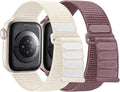 WJK 2 Pack Compatible with Apple Watch Series11 10 9 8 7 6 5 4 3 2 1 SE Bands for Women Men, Nylon Stretchy Strap for iWatch Bands for Women 42mm 41mm 40mm 38mm,Starlight Smokepurple by WJK
