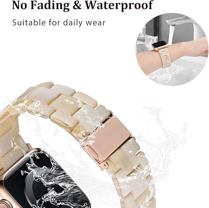 V-MORO Lightweight Bands Compatible with Apple Watch Series 11/10/9/8/7 38/40/41/42mm Women Fashion Cute Bracelet Band Rose Gold Stainless Steel Buckle Watch Strap for iwatch Series SE/6/5/4/3/2/1 - Image 5