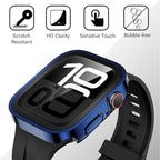 Amizee 2 Pack Case Compatible with Apple Watch Series 11/10 46mm Case with Built-in Screen Protector, Ultra-Thin Hard PC Straight Edge Anti-Scratch Protective Cover for iWatch 46mm (Blue/Clear) - Image 4